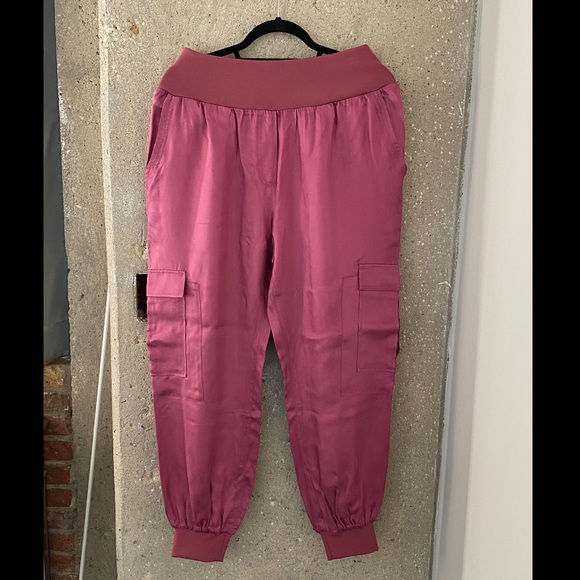 Cinq a Sept Tous Les Jours Giles satin joggers XL - Picture 2 of 7